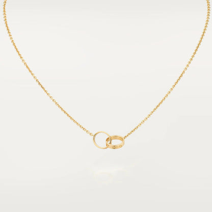 [Auream]LOVE NECKLACE DOUBLE RING GOLD