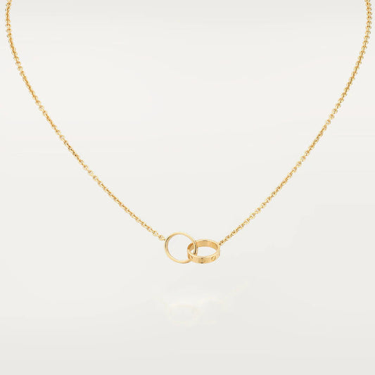 [Auream]LOVE NECKLACE DOUBLE RING GOLD
