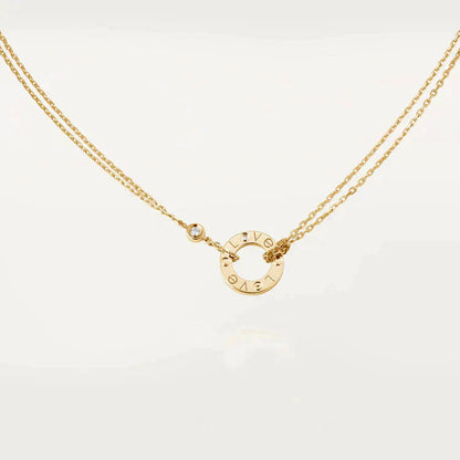 [Auream]LOVE NECKLACE 16MM 2 DIAMONDS