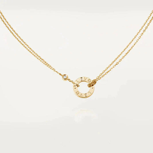 [Auream]LOVE NECKLACE 16MM 2 DIAMONDS