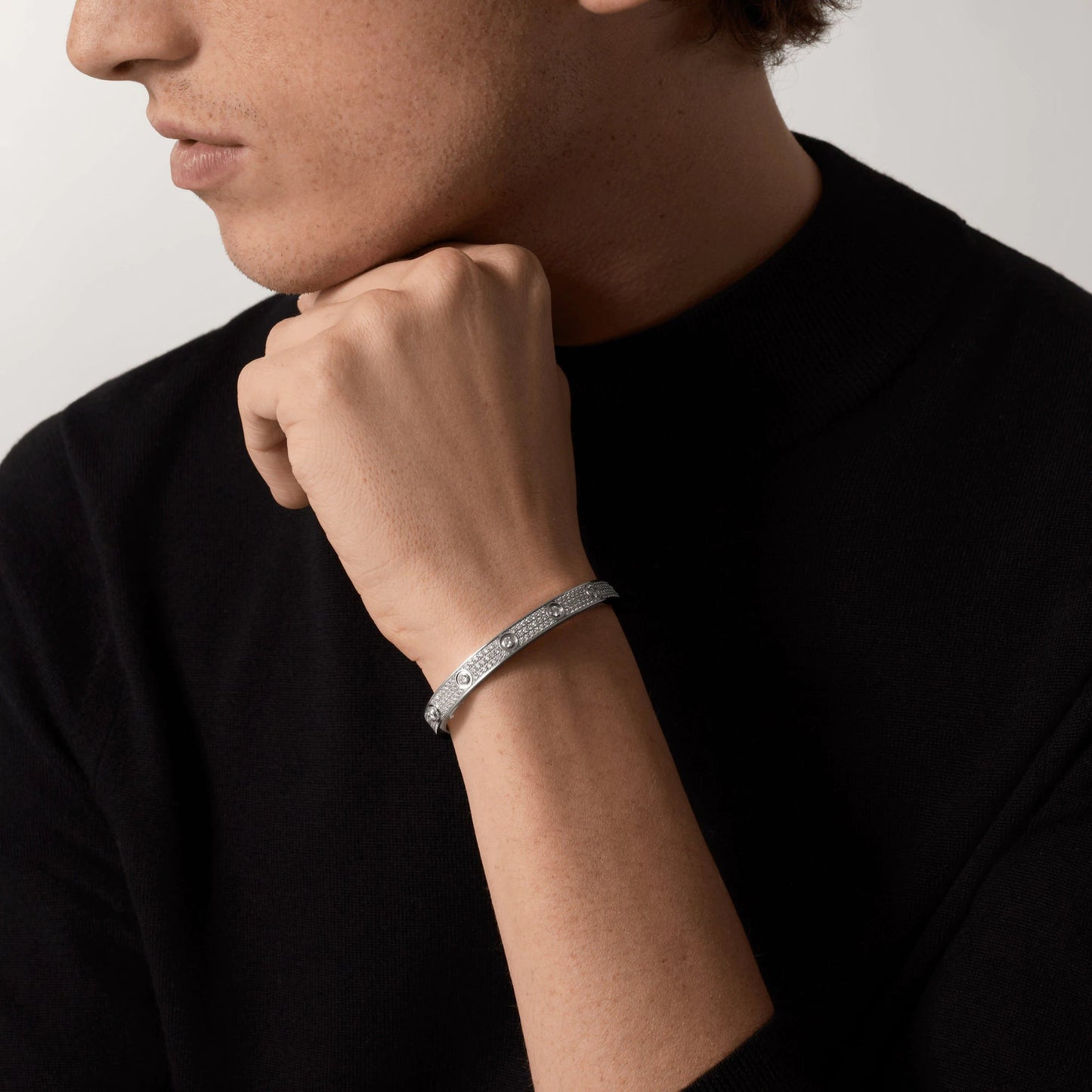 [Auream]LOVE BRACELET 6.1MM DIAMOND-PAVED 10 BIG DIAMONDS
