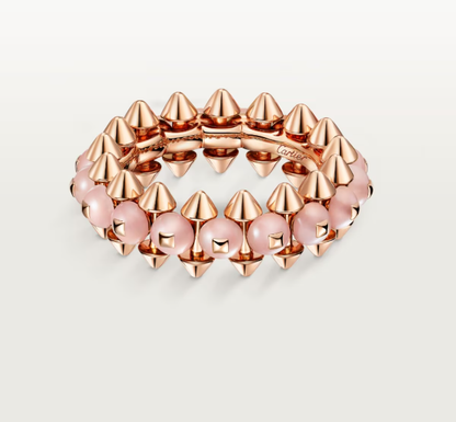 [Auream]CLASH ELEGANT ROSE GOLD RING FEATURING NATURAL AGATE