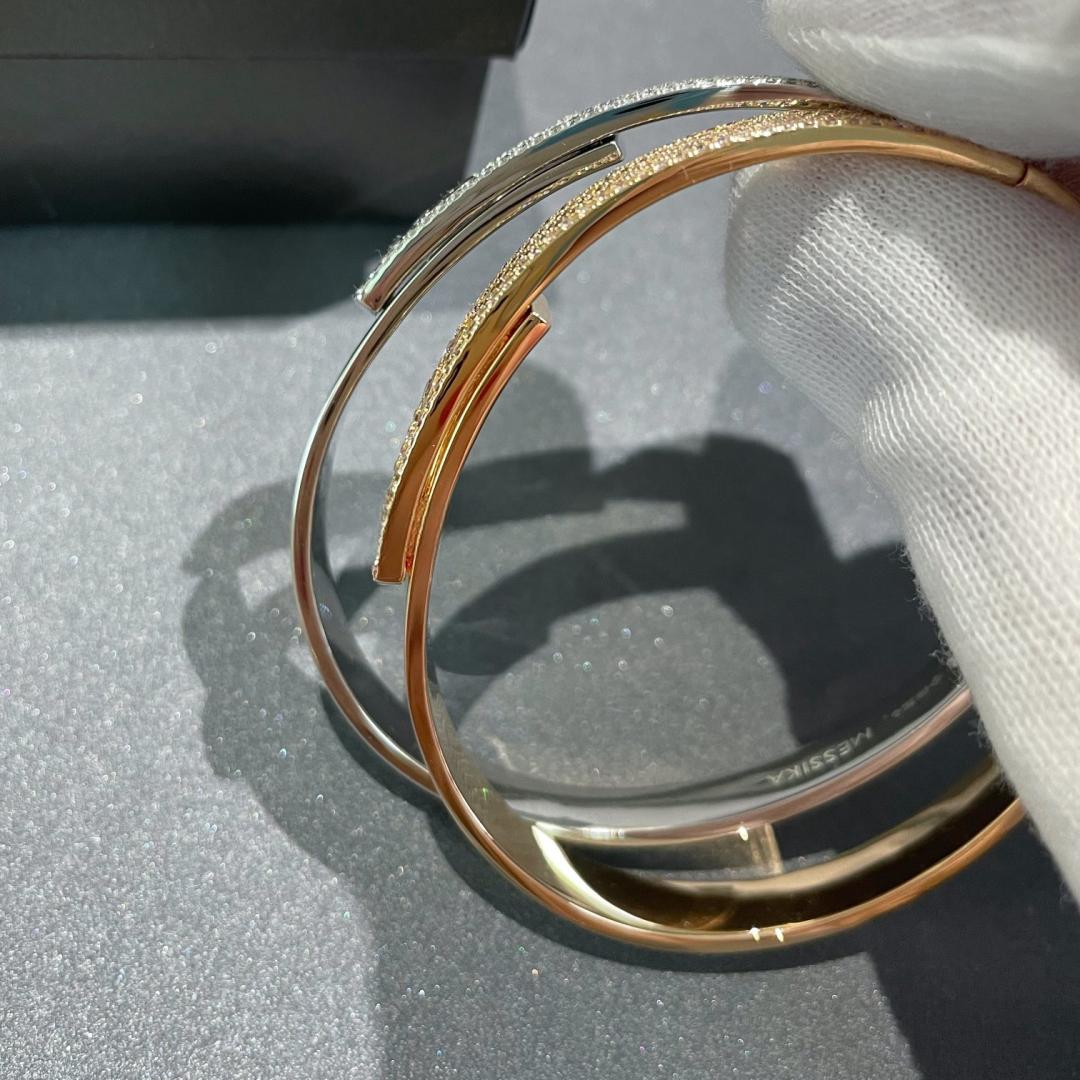[Auream]Move Noa Rose Gold Pavé Diamond Bangle Bracelet