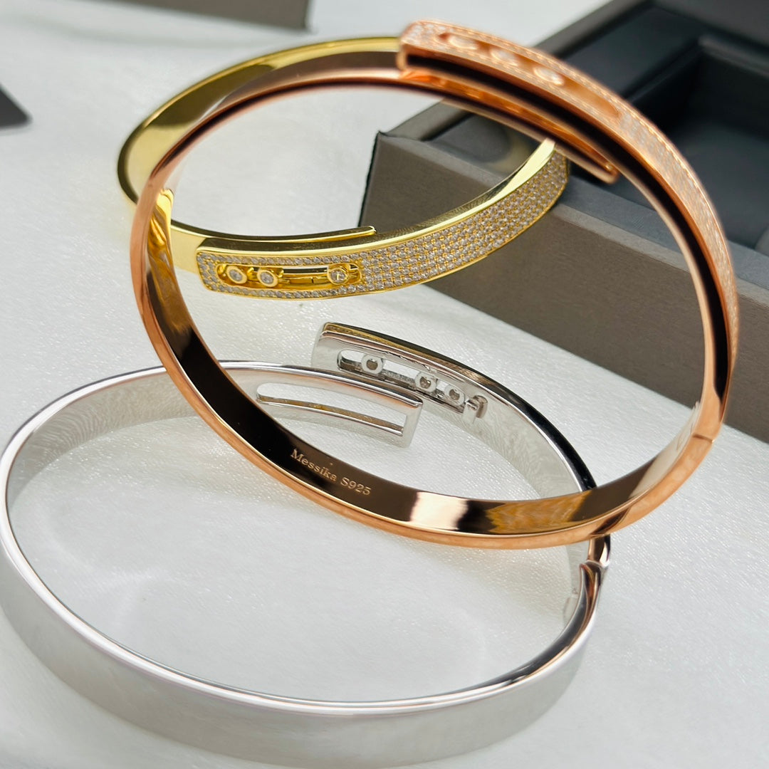 [Auream]Move Noa Rose Gold Pavé Diamond Bangle Bracelet