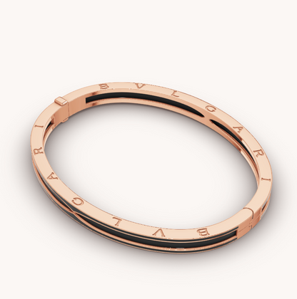 [Auream]ZERO 1 PINK GOLD WITH MATTE BLACK CERAMIC BRACELET