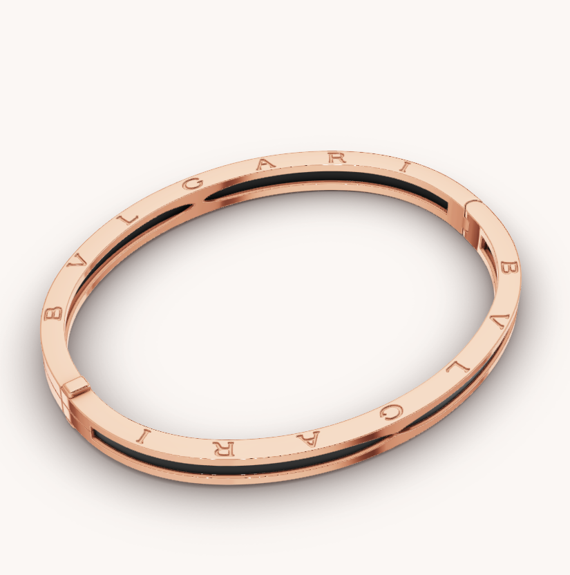 [Auream]ZERO 1 PINK GOLD WITH BLACK CERAMIC BRACELET