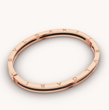 [Auream]ZERO 1 PINK GOLD WITH BLACK CERAMIC BRACELET