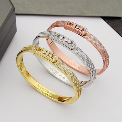[Auream]Move Noa Full Pavé Diamond Bangle Bracelet