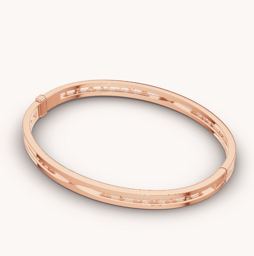 [Auream]ZERO 1 SPIRAL LOGO PINK GOLD BRACELET