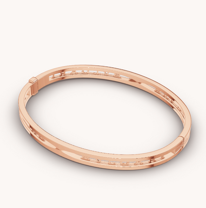 [Auream]ZERO 1 SPIRAL LOGO PINK GOLD BRACELET