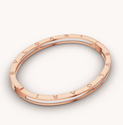 [Auream]ZERO 1 PINK GOLD WITH WHITE CERAMIC BRACELET