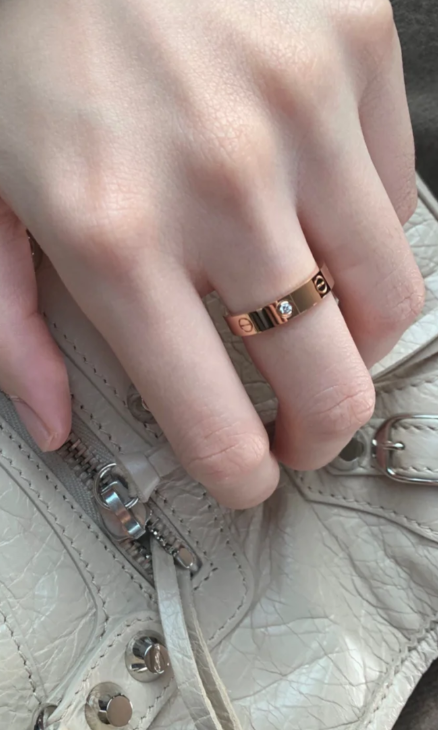 [Auream]LOVE RING 4MM 1 DIAMOND