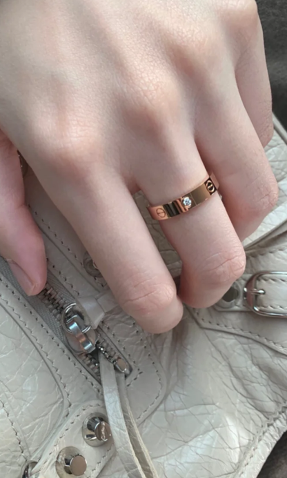 [Auream]LOVE RING 4MM 1 DIAMOND