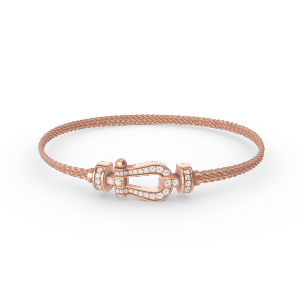 [Auream]FORCE SMALL HORSESHOE  DIAMOND CHAIN ROPE BRACELET