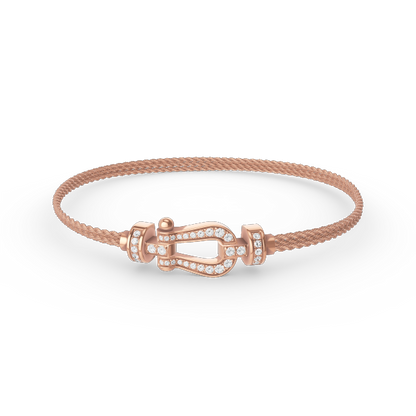 [Auream]FORCE SMALL HORSESHOE  DIAMOND CHAIN ROPE BRACELET