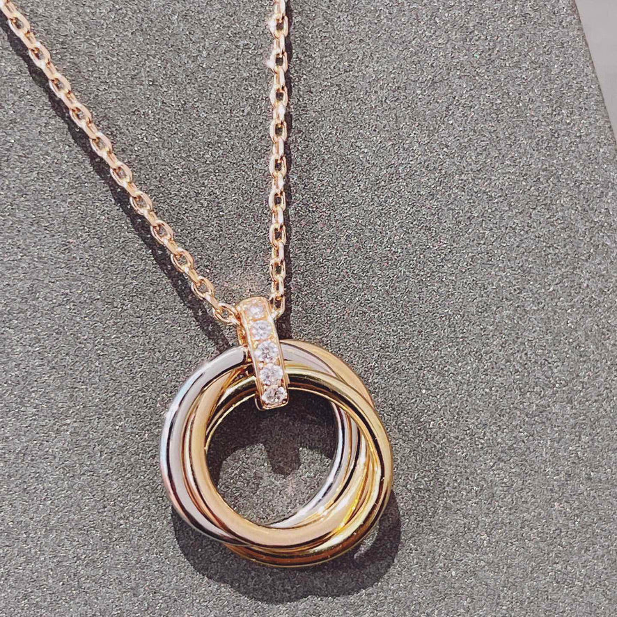 [Auream]TRINITY NECKLACE GOLD  DIAMONDS