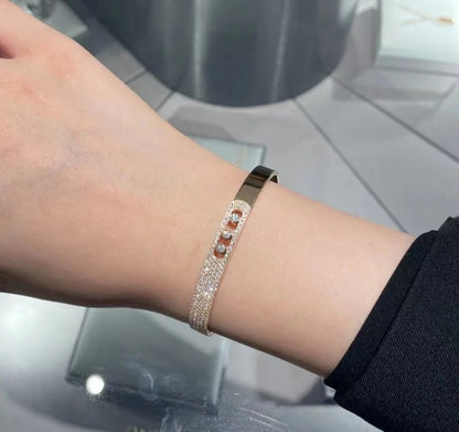 [Auream]Move Noa Rose Gold Pavé Diamond Bangle Bracelet