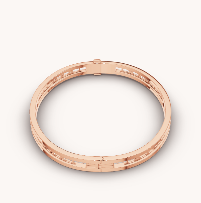 [Auream]ZERO 1 SPIRAL LOGO PINK GOLD BRACELET