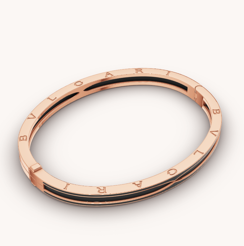 [Auream]ZERO 1 PINK GOLD WITH MATTE BLACK CERAMIC BRACELET