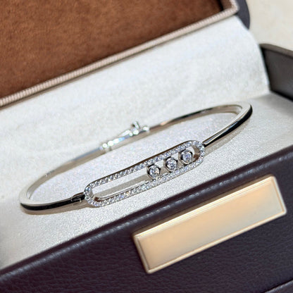 [Auream]Move Pavé Diamond Bangle Bracelet M