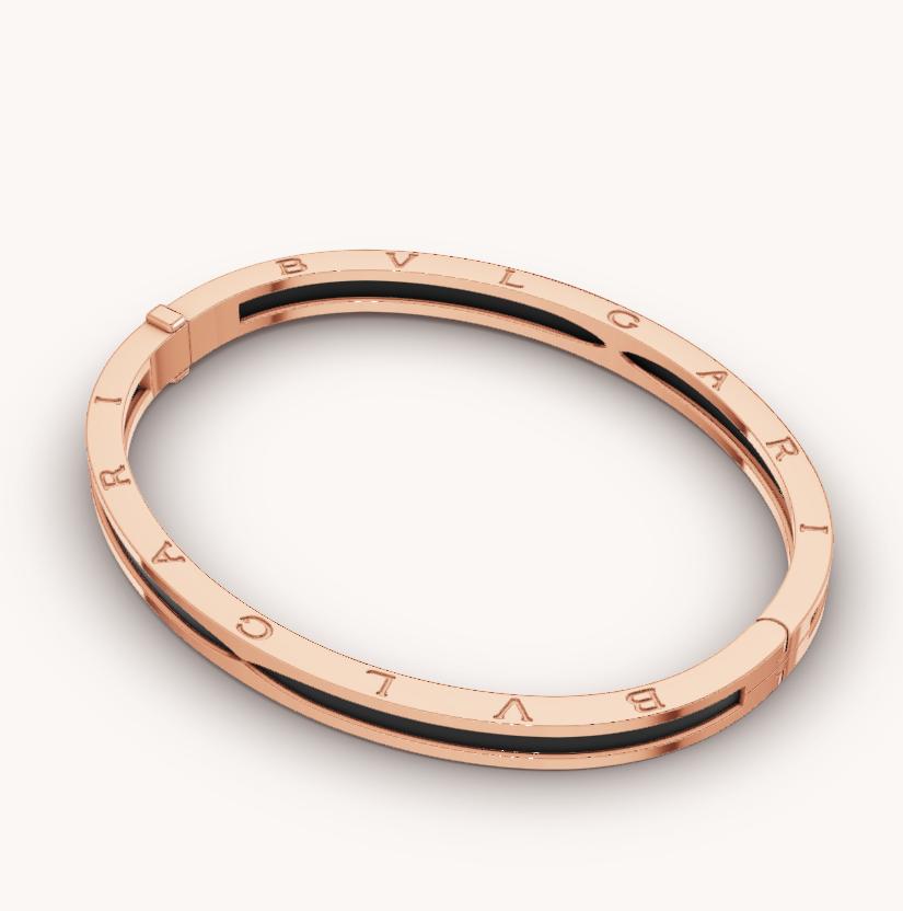 [Auream]ZERO 1 PINK GOLD WITH BLACK CERAMIC BRACELET