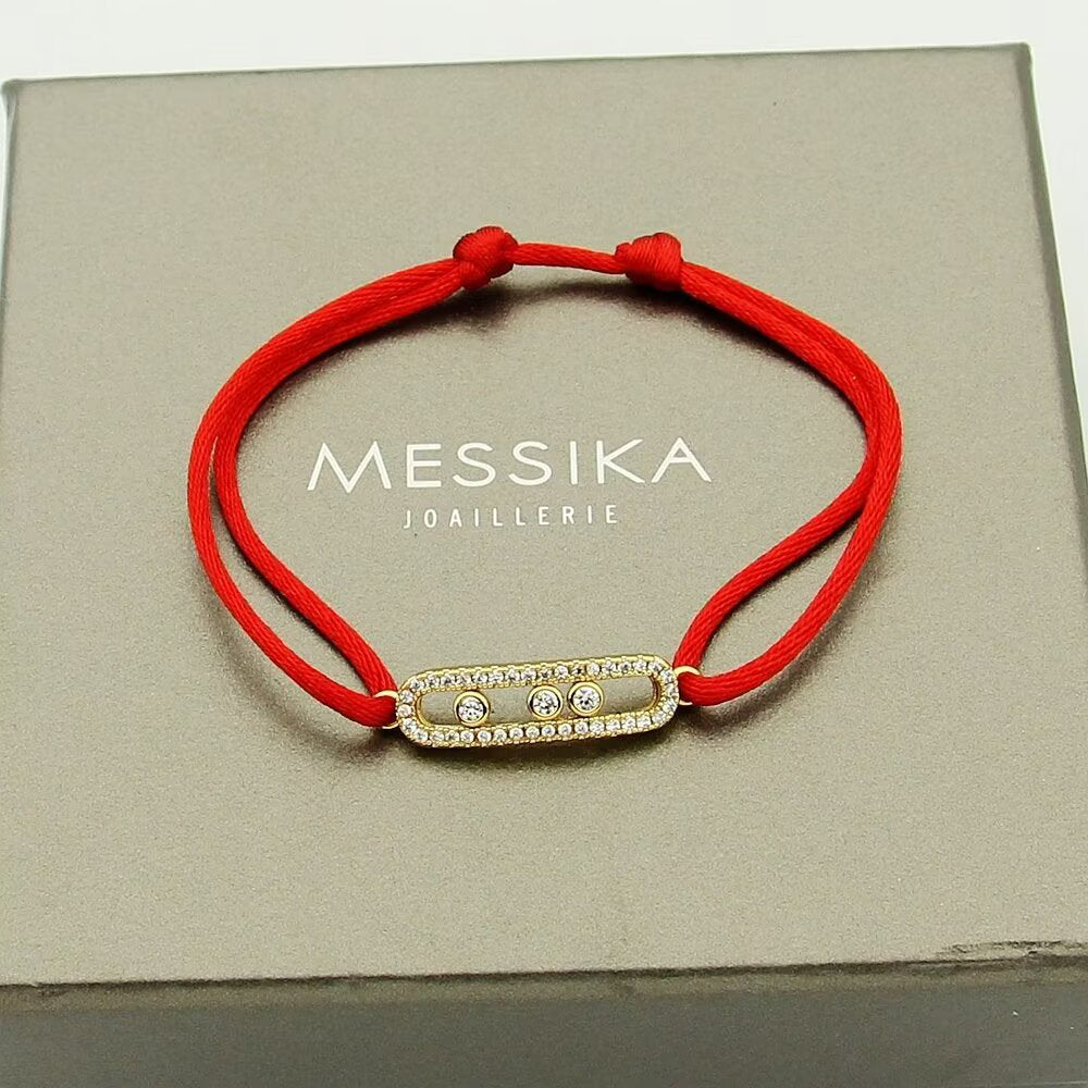 [Auream]Messika Care(s) pink cord pavé bracelet