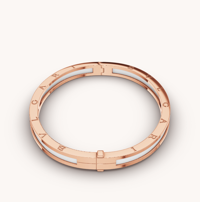 [Auream]ZERO 1 PINK GOLD WITH WHITE CERAMIC BRACELET