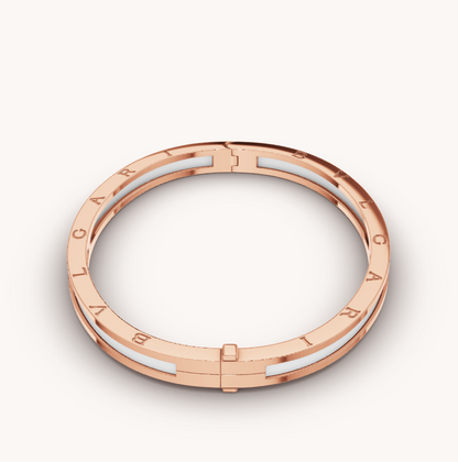 [Auream]ZERO 1 PINK GOLD WITH WHITE CERAMIC BRACELET