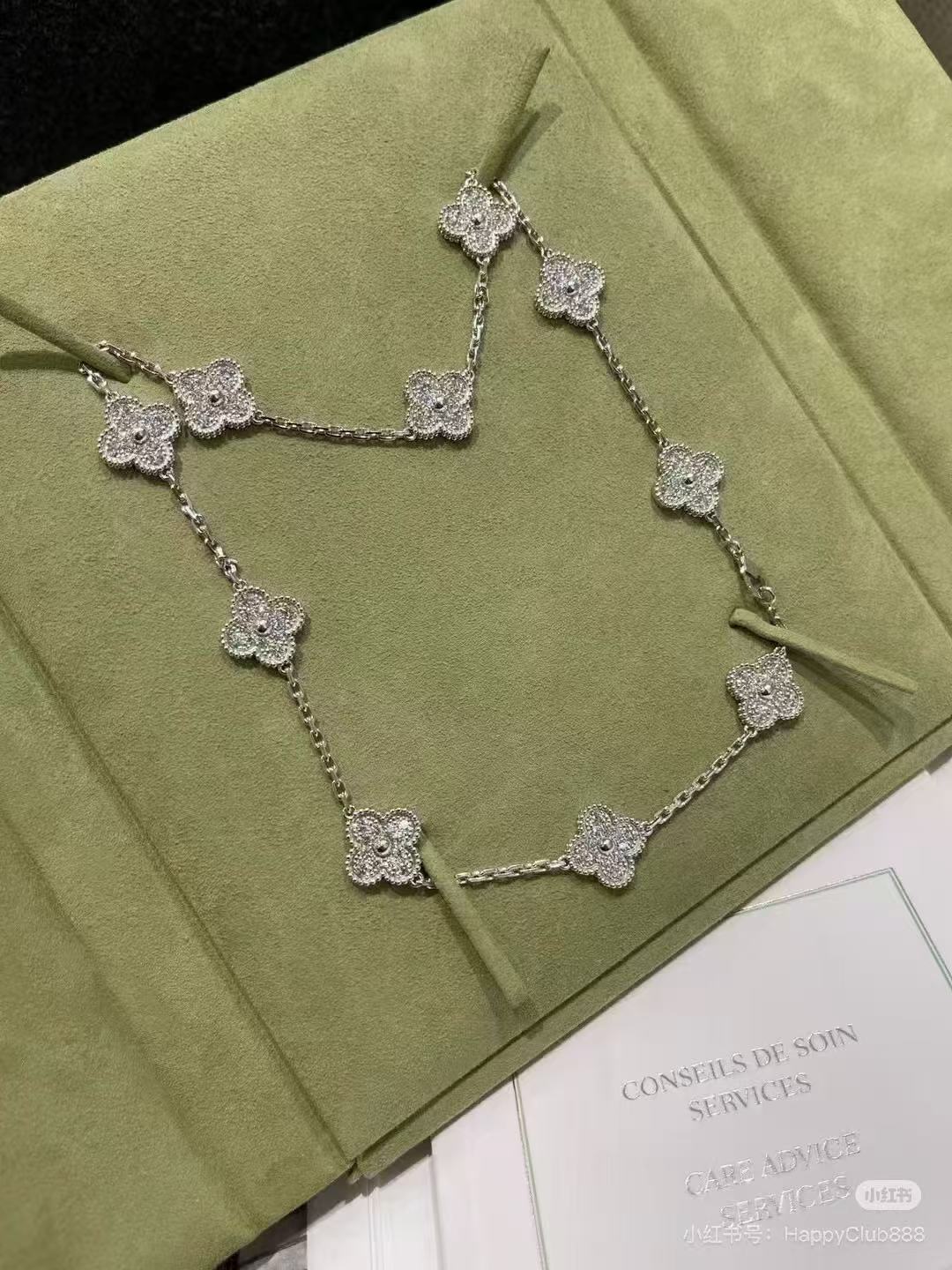 [Auream]CLOVER 10 MOTIFS  FULL DIAMOND NECKLACE