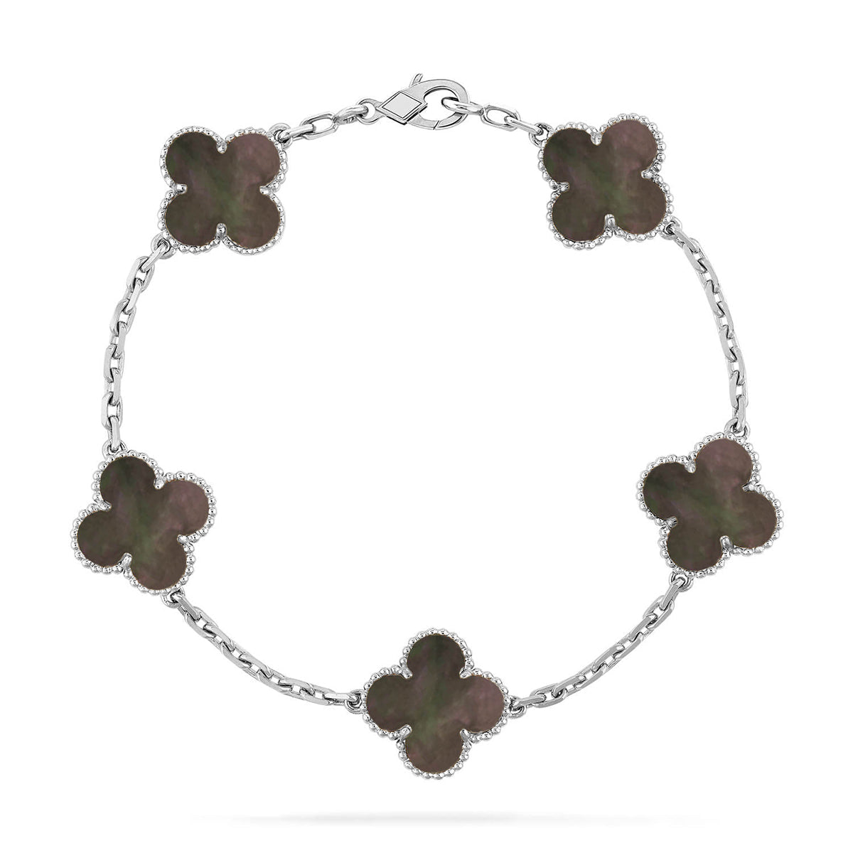 [Auream] CLOVER 5 MOTIF GRAY MOP BRACELET COLLECTION