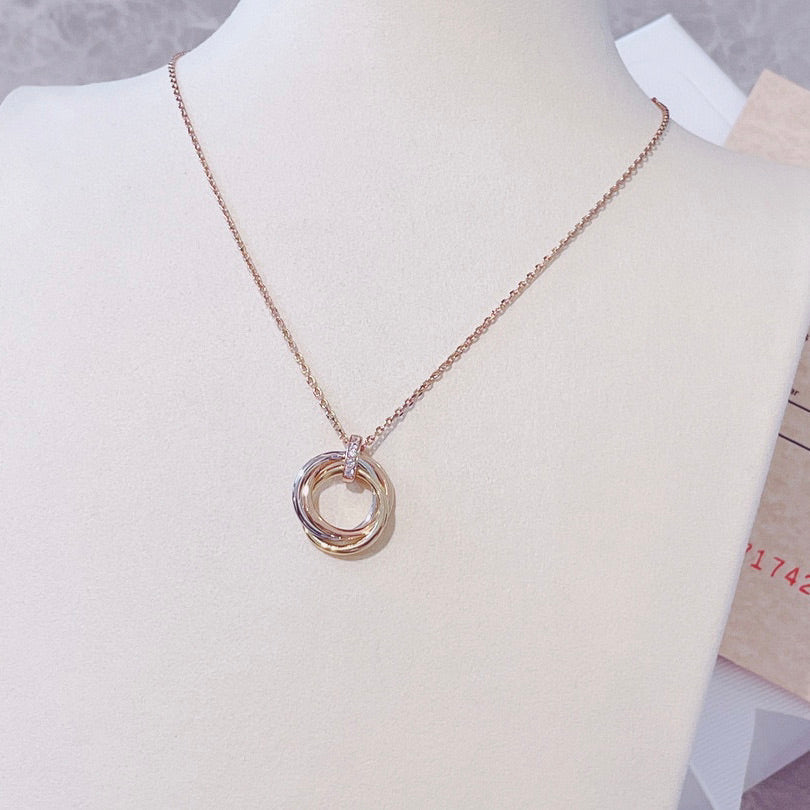 [Auream]TRINITY NECKLACE GOLD  DIAMONDS