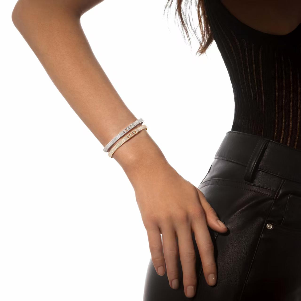 [Auream]Move Noa Full Pavé Diamond Bangle Bracelet