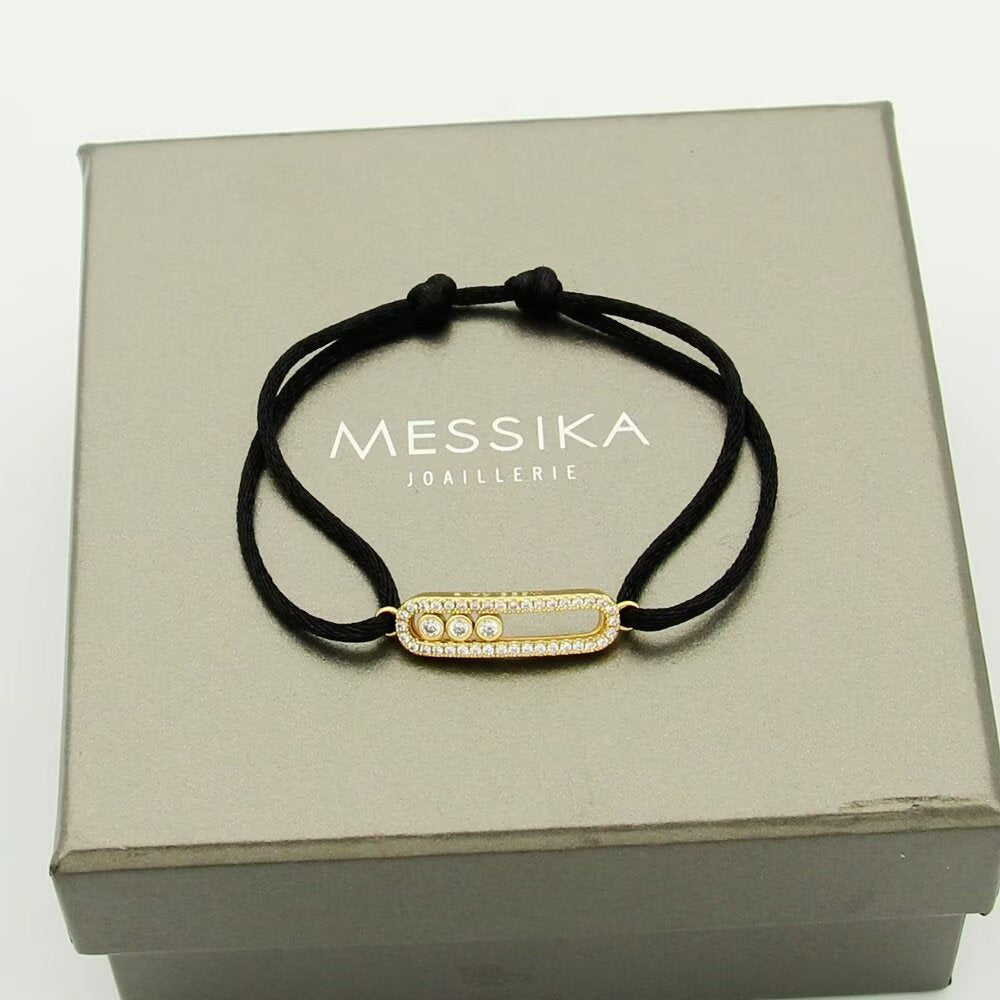 [Auream]Messika Care(s) pink cord pavé bracelet