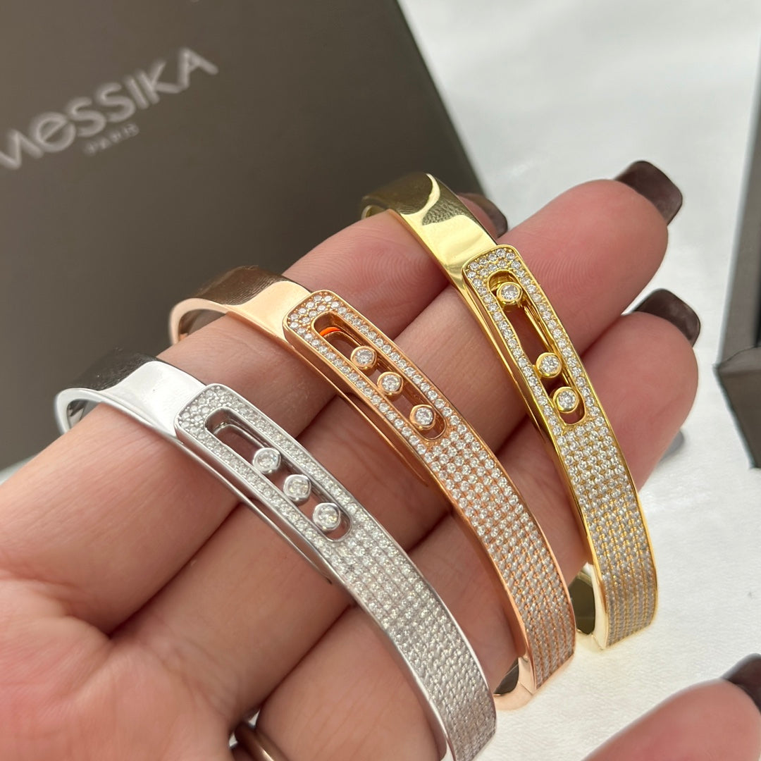 [Auream]Move Noa Rose Gold Pavé Diamond Bangle Bracelet