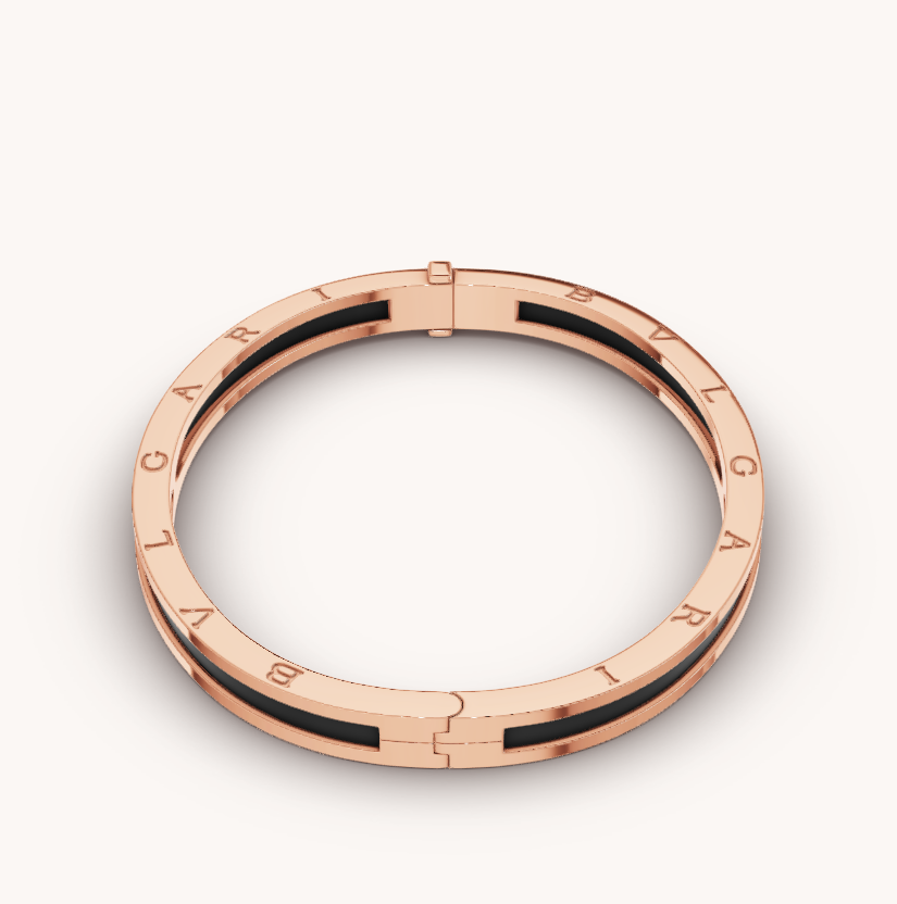 [Auream]ZERO 1 PINK GOLD WITH BLACK CERAMIC BRACELET