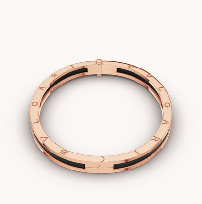 [Auream]ZERO 1 PINK GOLD WITH BLACK CERAMIC BRACELET