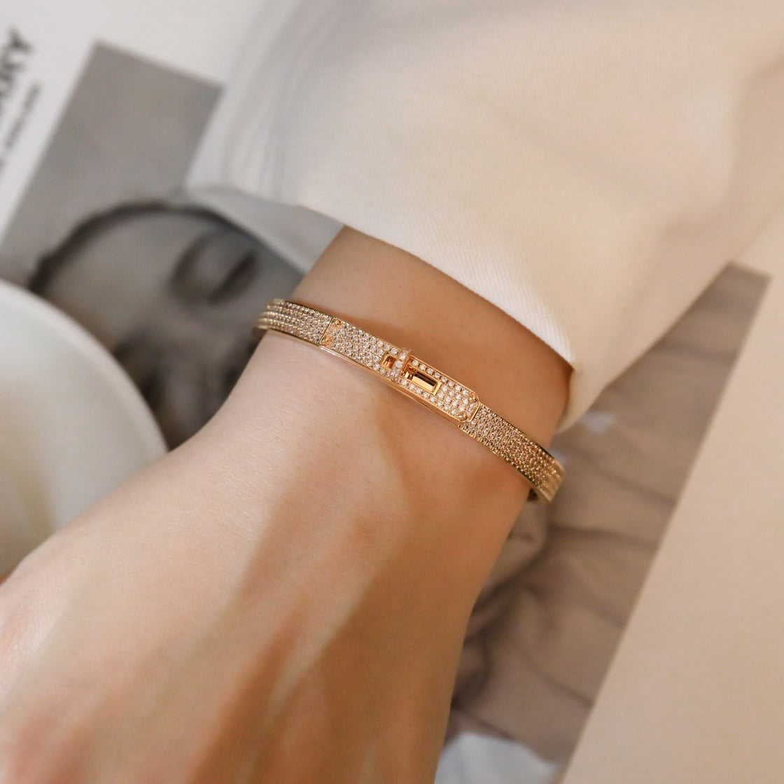 [Auream]KELLY BRACELET DIAMOND PAVED