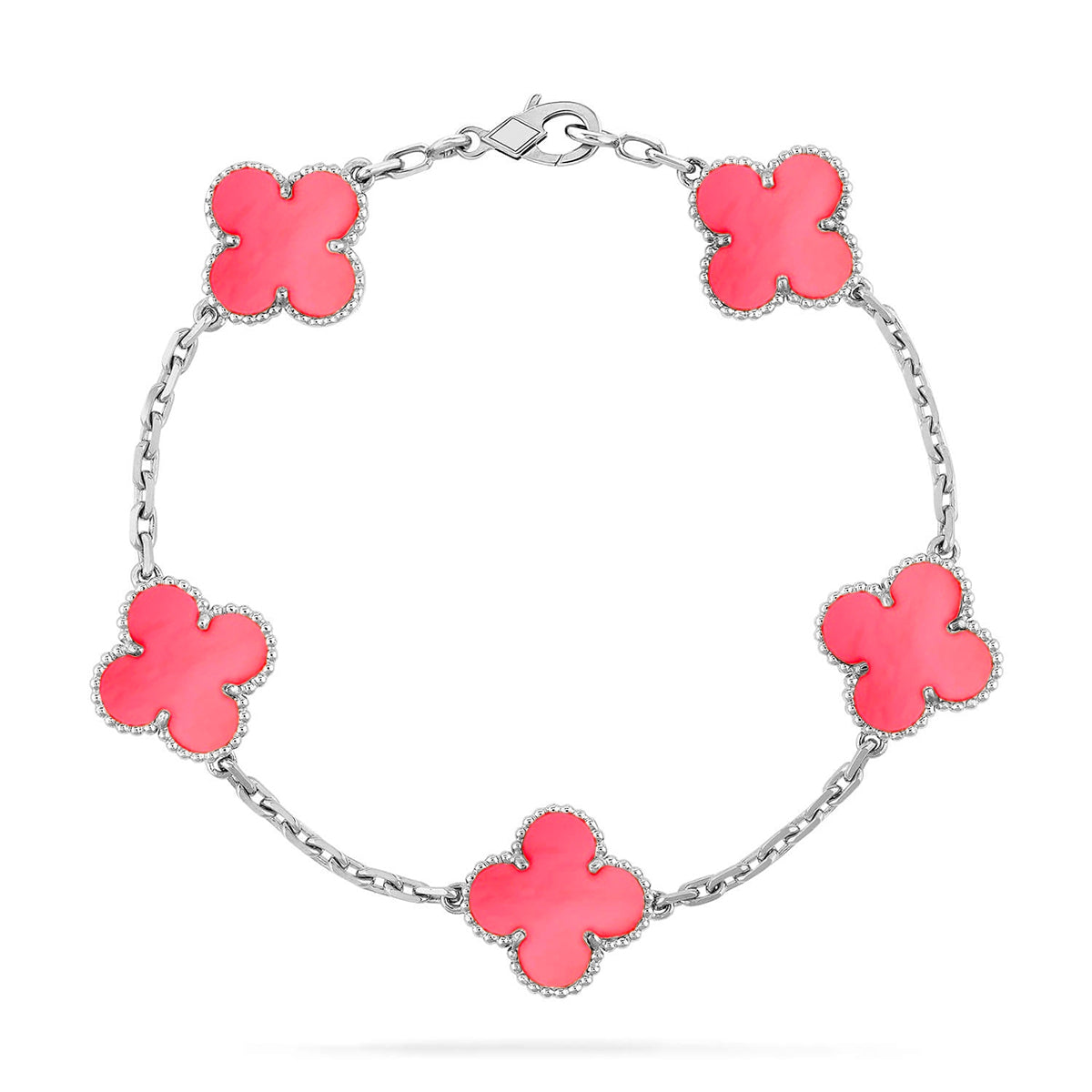 [Auream] CLOVER 5 MOTIFS  PINK MOP BRACELET COLLECTION
