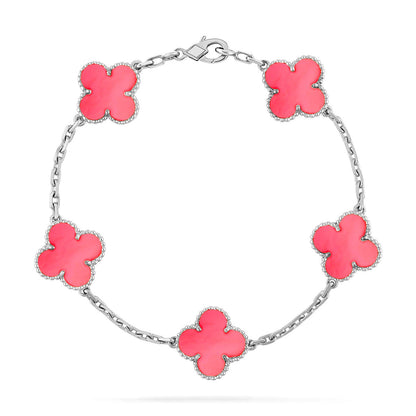 [Auream] CLOVER 5 MOTIFS  PINK MOP BRACELET COLLECTION