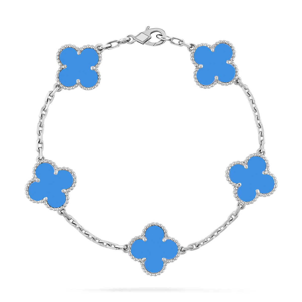 [Auream] CLOVER 5 MOTIF BLUE AGATE BRACELET COLLECTION