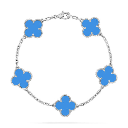 [Auream] CLOVER 5 MOTIF BLUE AGATE BRACELET COLLECTION
