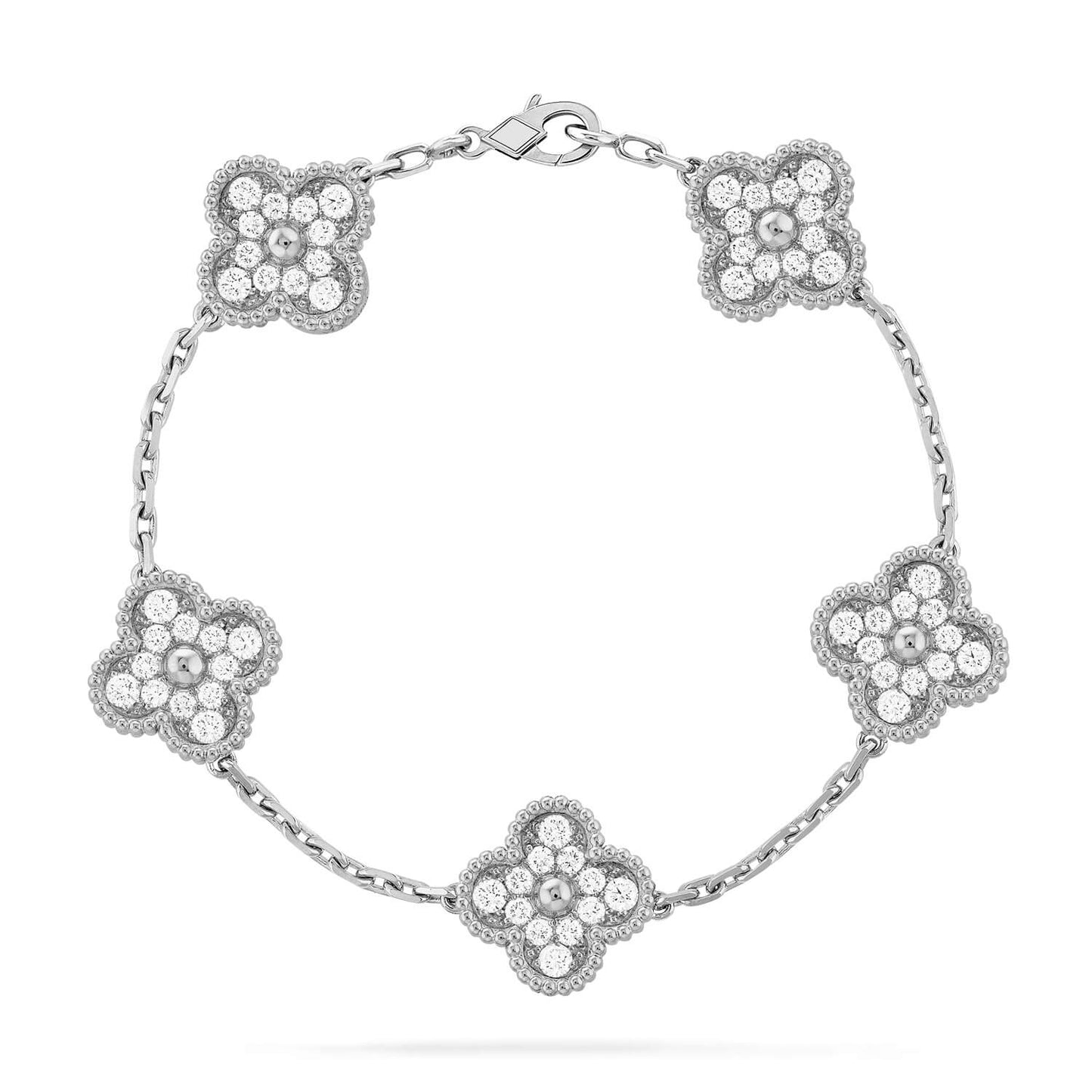 [Auream] CLOVER 5 MOTIF FULL DIAMOND BRACELET COLLECTION