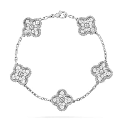 [Auream] CLOVER 5 MOTIF FULL DIAMOND BRACELET COLLECTION