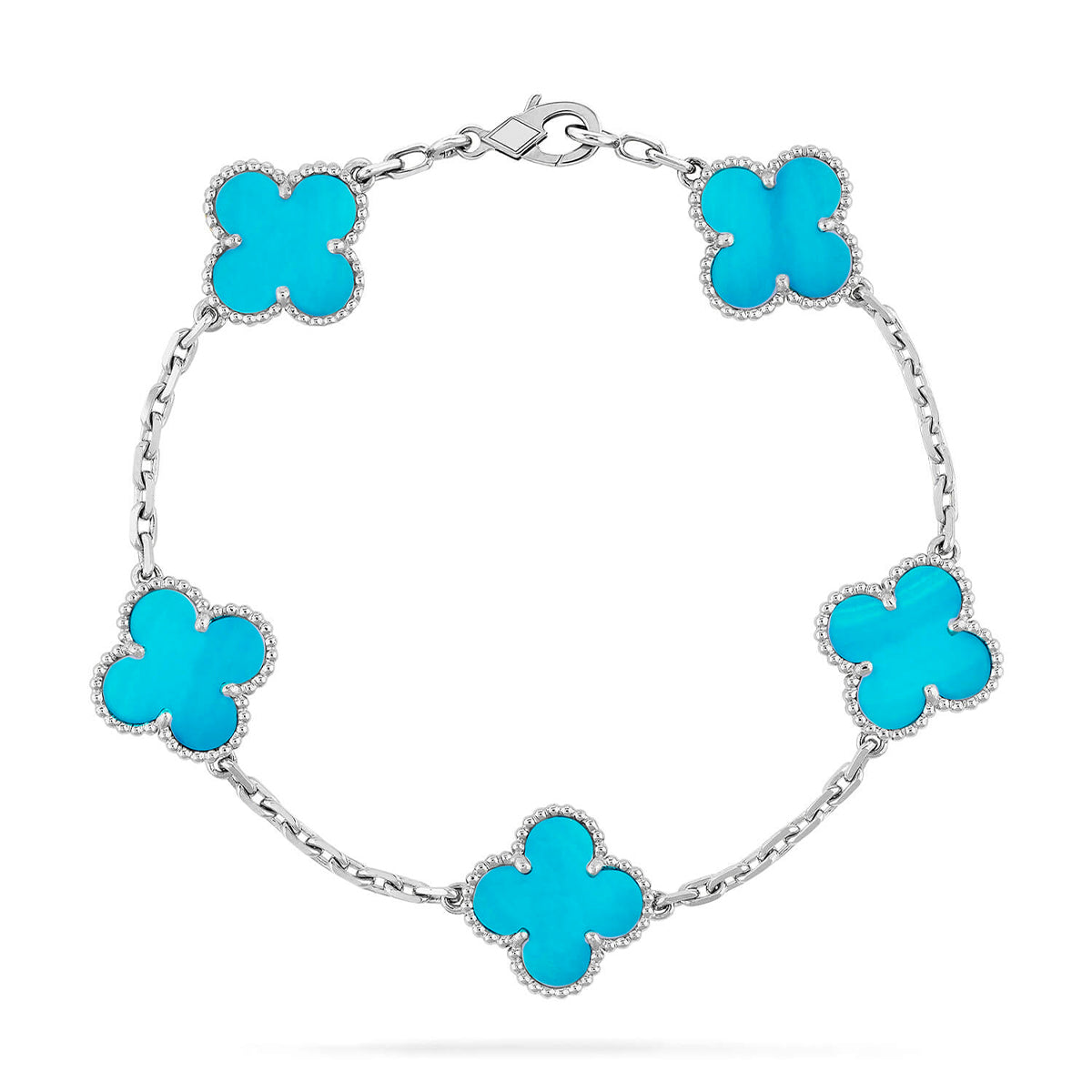 [Auream] CLOVER 5 MOTIF TURQUOISE BRACELET COLLECTION