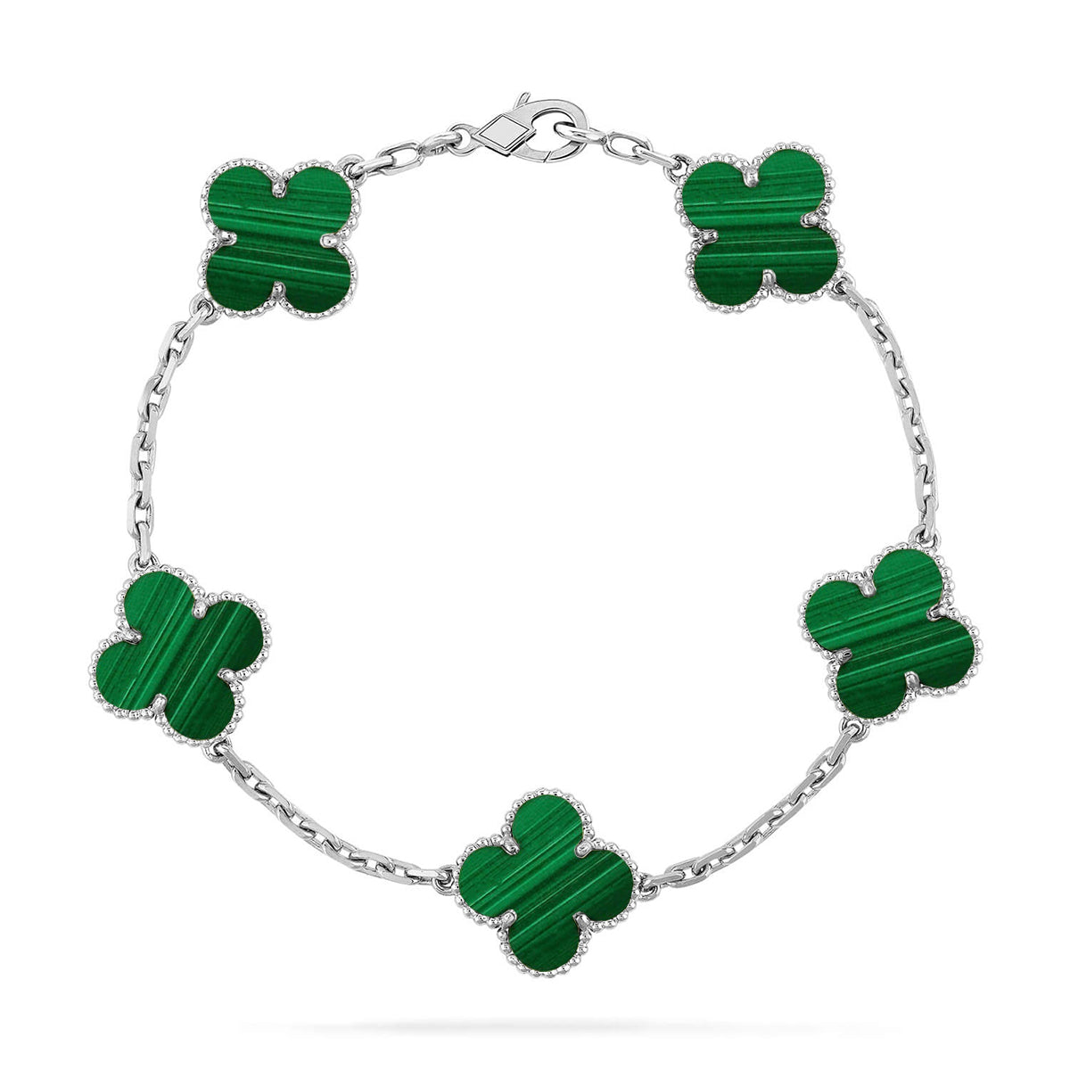 [Auream] CLOVER 5 MOTIF MALACHITE BRACELET COLLECTION