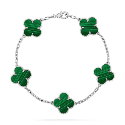 [Auream] CLOVER 5 MOTIF MALACHITE BRACELET COLLECTION