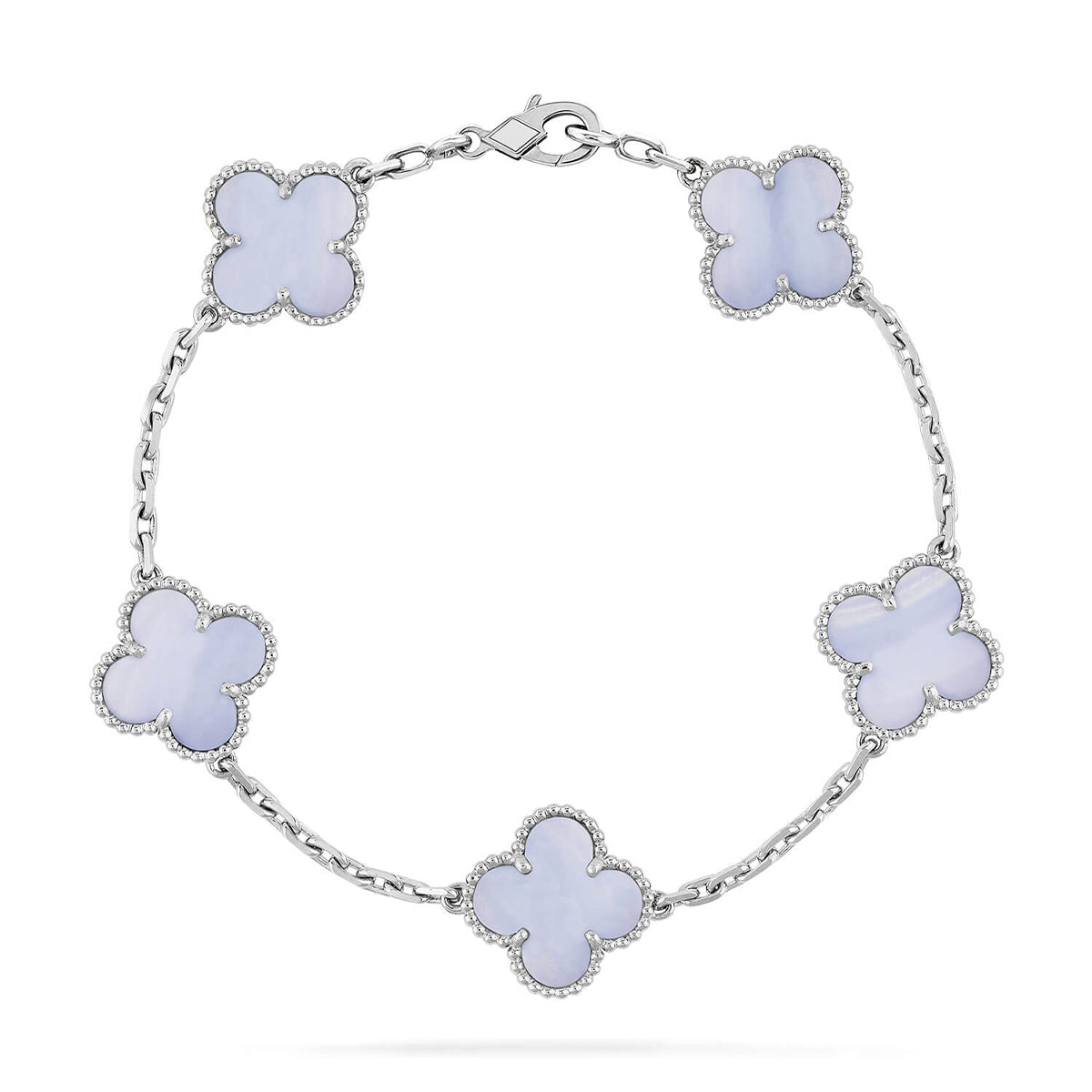 [Auream] CLOVER 5 MOTIF PURPLE CHALCEDONY BRACELET COLLECTION