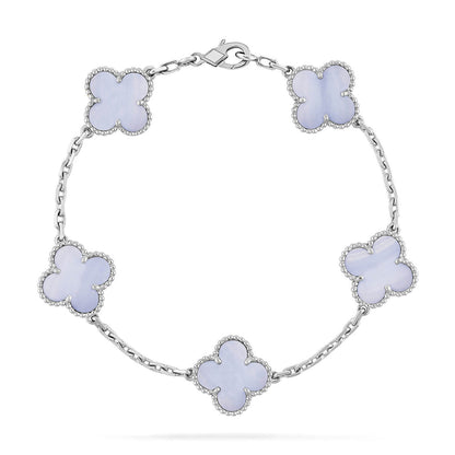 [Auream] CLOVER 5 MOTIF PURPLE CHALCEDONY BRACELET COLLECTION