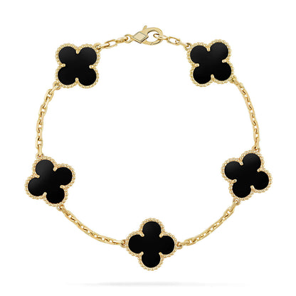 [Auream] CLOVER 5 MOTIF ONYXS BRACELET COLLECTION