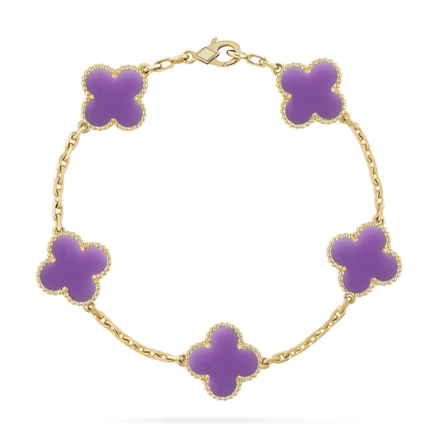 [Auream]CLOVER 5 MOTIF LIGHT PURPLE BRACELET COLLECTION